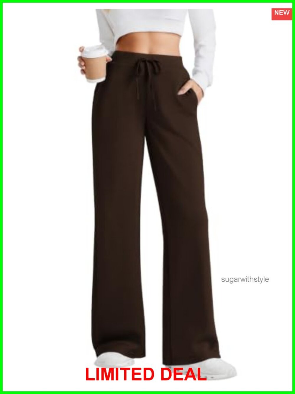 Women's Wide Leg Sweatpants High Rise Drawstring Pockets Lounge